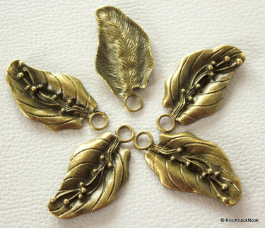 Leaf Antique Bronze Charm Pendant
